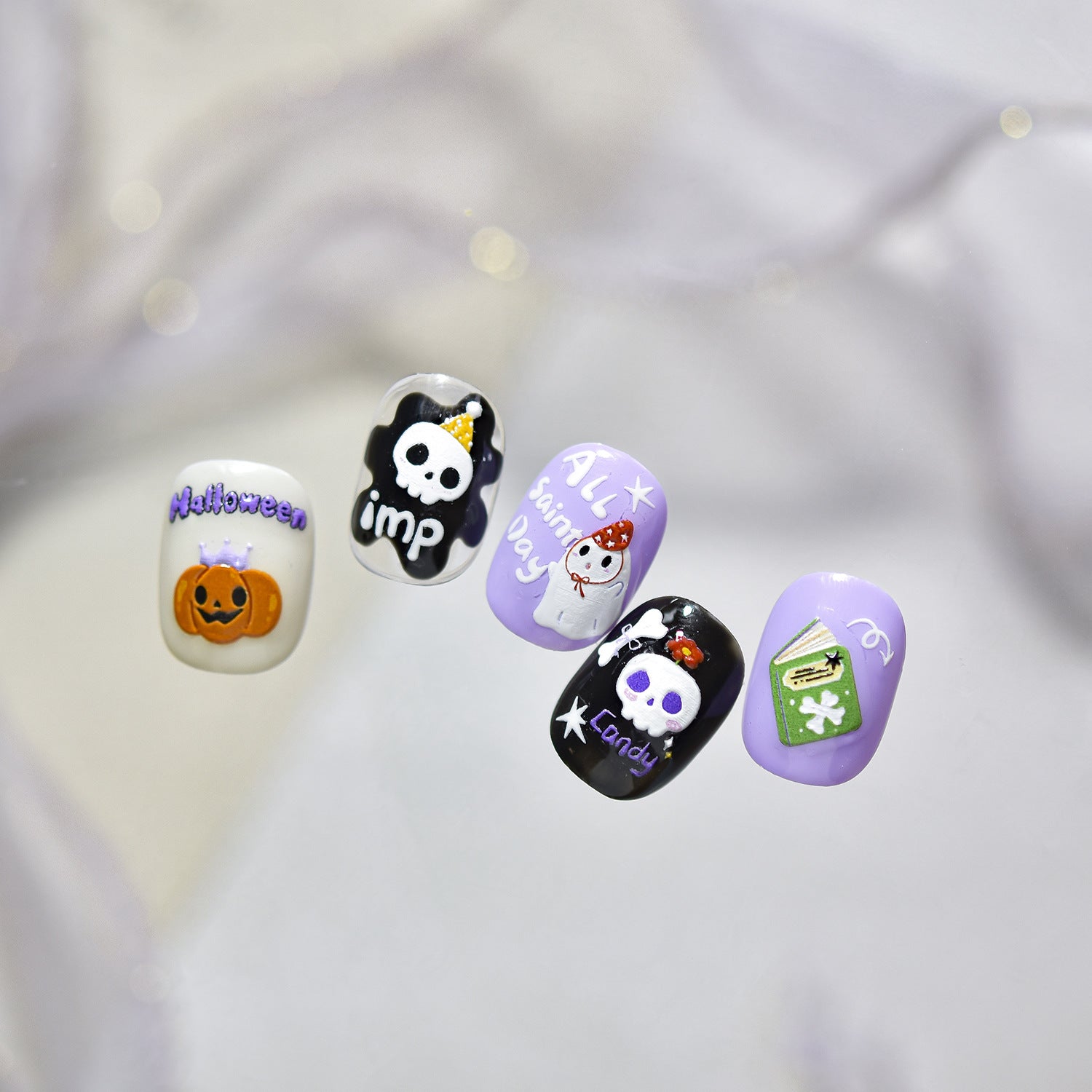 365nails: "cute halloween character embossed set" – Nail Art Stickers