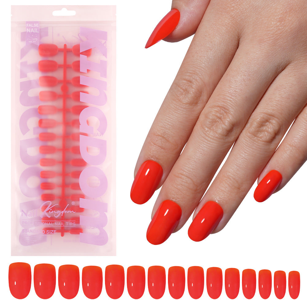 Nail Tips Press on nails Solid color glossy removable 120 pieces Boxed wearable prefabricated nail piece False nail piece Patch nail art