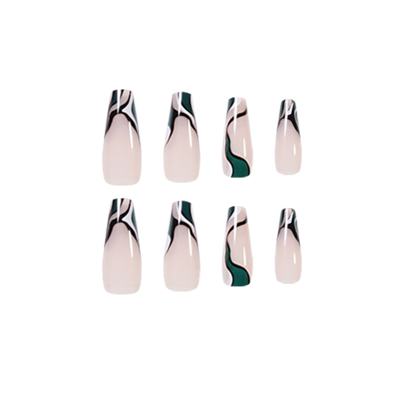 Parche para uñas con diseño de ondas de colores en contraste de tinta, extraíble, para decoración de uñas | 365nails