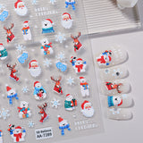 Original Christmas Nail Art Sticker 5D Embossed Three-dimensional Happy Christmas Atmosphere Elements DIY Nail Sticker AA