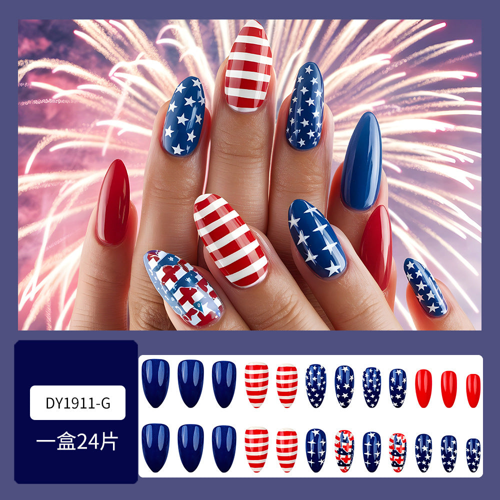 365nails: Independence Day Dazzling Star-Stripes Press-On Nails
