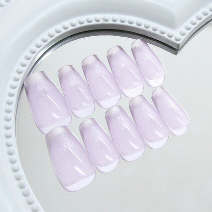 Nail Tips  Prefabricated Nail Ice Clear Cold Purple Streamer cat eye French Fashion Gentle  i Style Nail Art 30 Pieces｜365nails