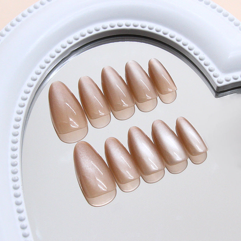 Nail Tips  prefabricated nail ice transparent coffee color clean and simple solid color cat eye  nail art tablets 30 pieces｜365nails