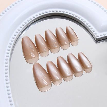 Nail Tips  prefabricated nail ice transparent coffee color clean and simple solid color cat eye  nail art tablets 30 pieces｜365nails