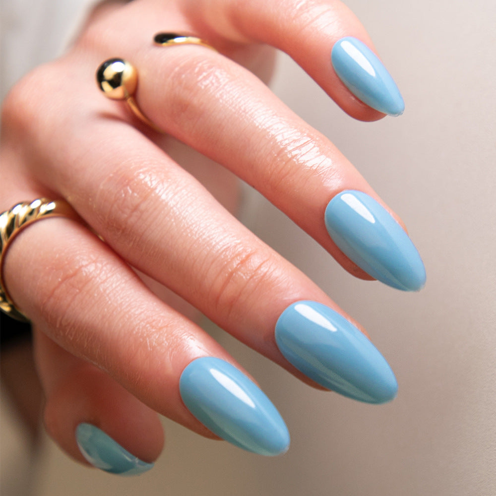 熱門色純色亮面杏仁形穿戴甲，可拆卸｜365nails