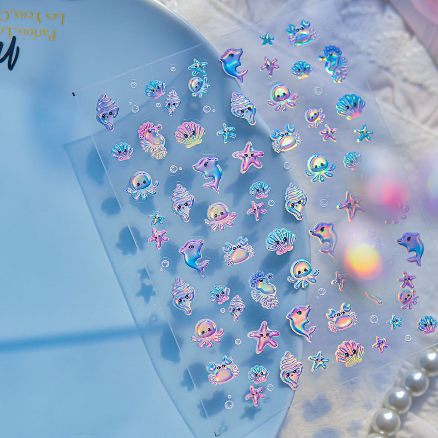 365nails: 무지개빛 바다 친구들 네일 아트 스티커
