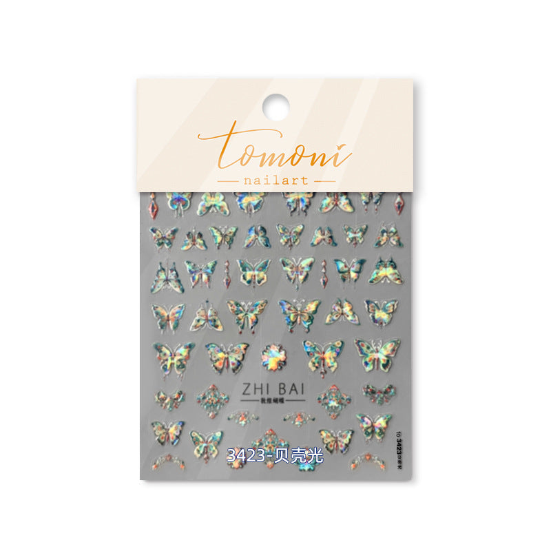 Embossed Butterfly Collection – Vintage Enamel Nail Art Set