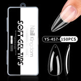 Nail Tips Full number of special nail pads for nail salons, transparent and seamless 150 pcs, boxed press on nails pads, almond trapezoidal fake nails.