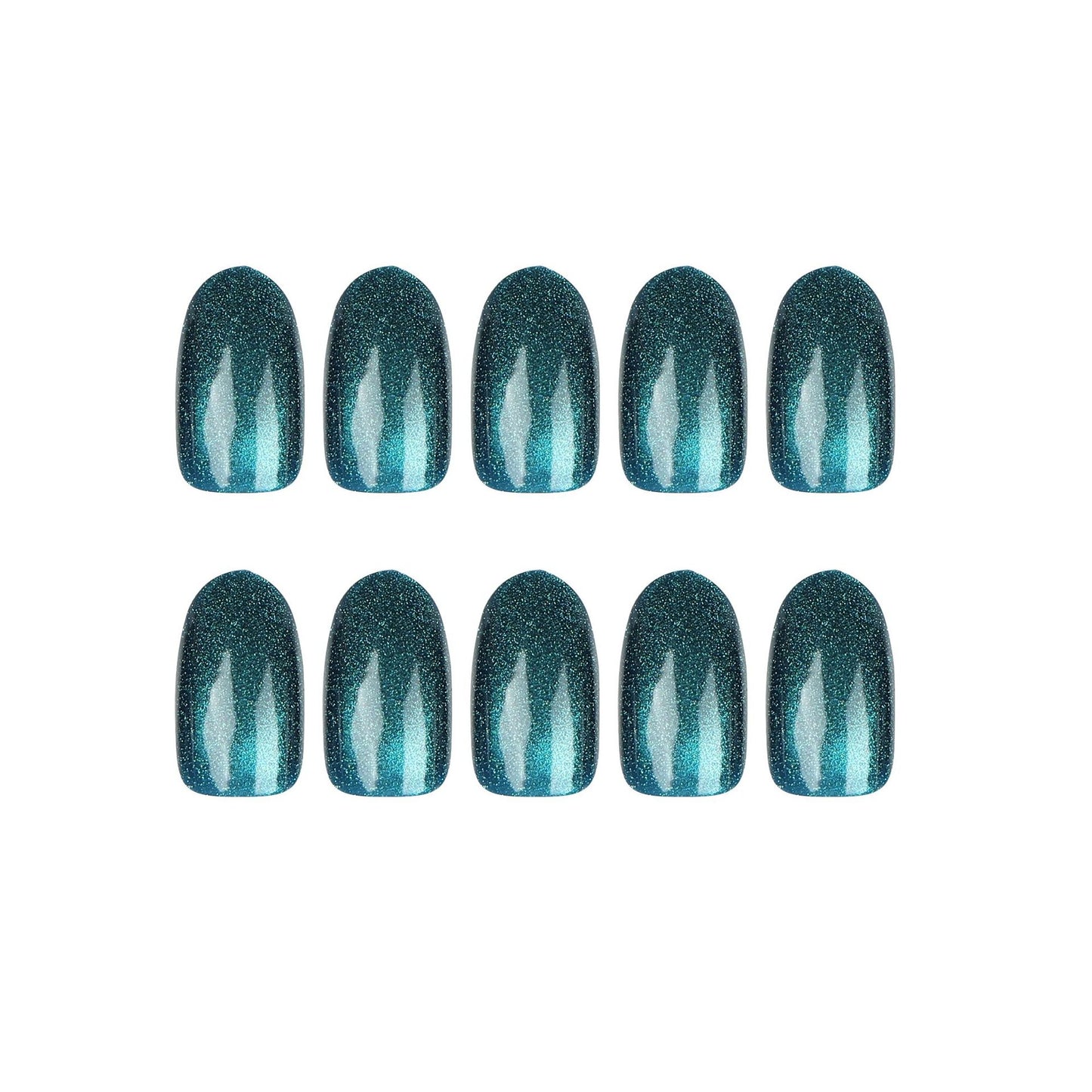 sticker , cat eye puppet blue nail piece  short nail nail piece  ｜365nails