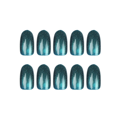 sticker , cat eye puppet blue nail piece  short nail nail piece  ｜365nails