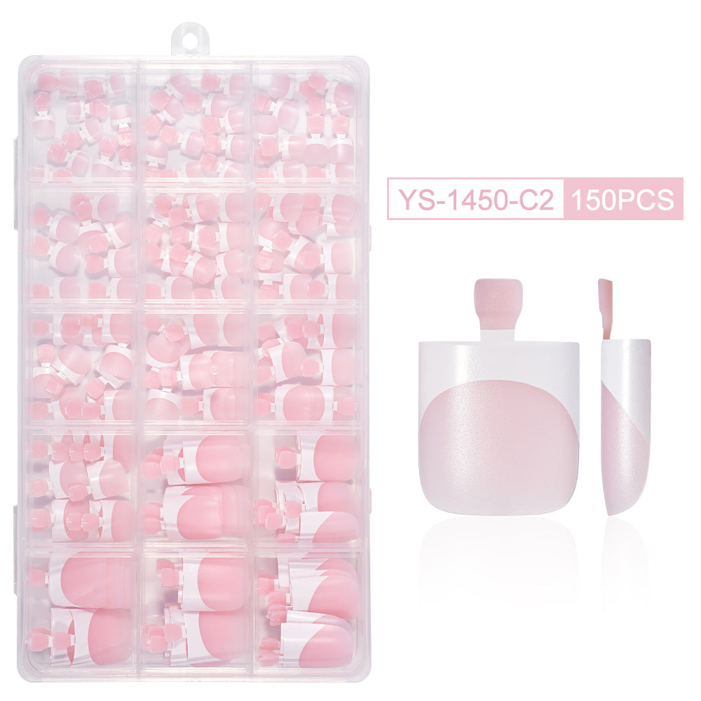 365nails: "Classic French Pedicure" – Short Square Press-On Toenails