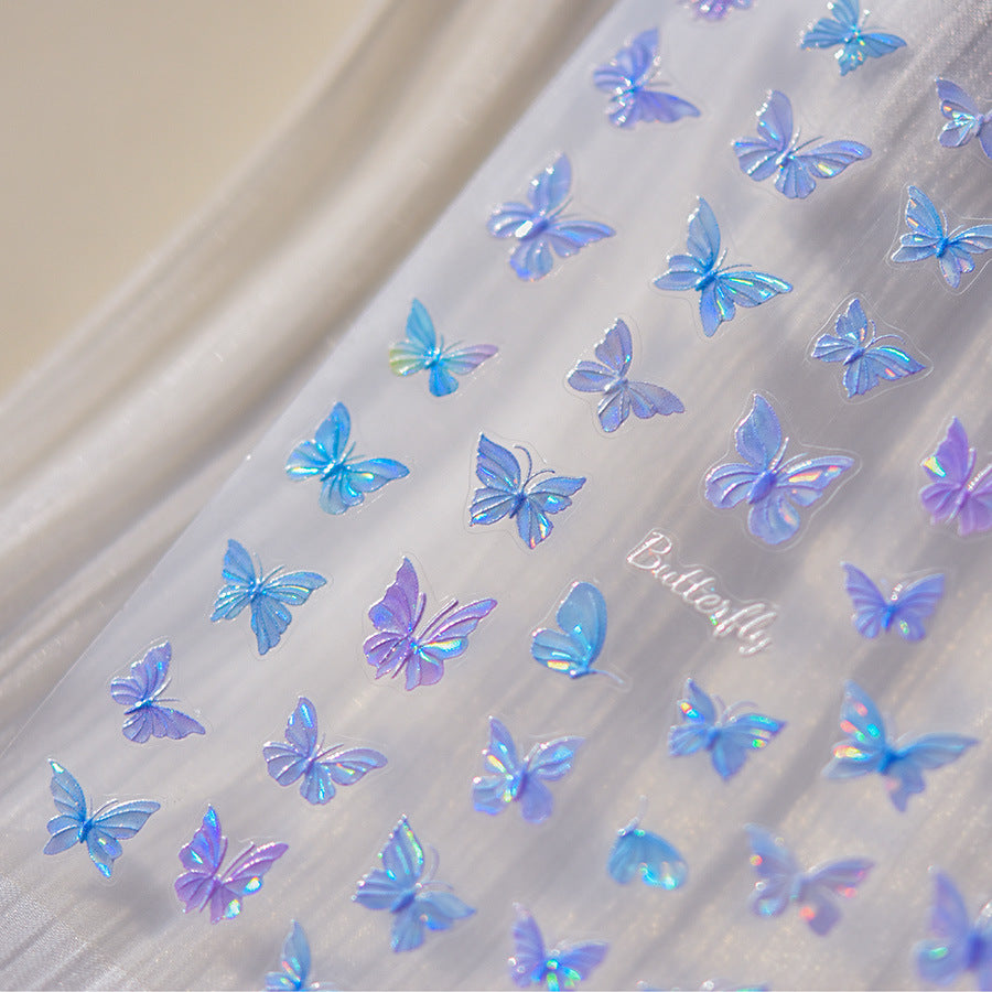 365nails: "Holographic Blue Butterfly" – Nail Art Stickers
