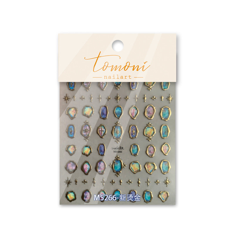 Opal Gemstone: "Medieval Opal" – Almond Shape Luxury Press-On Nails