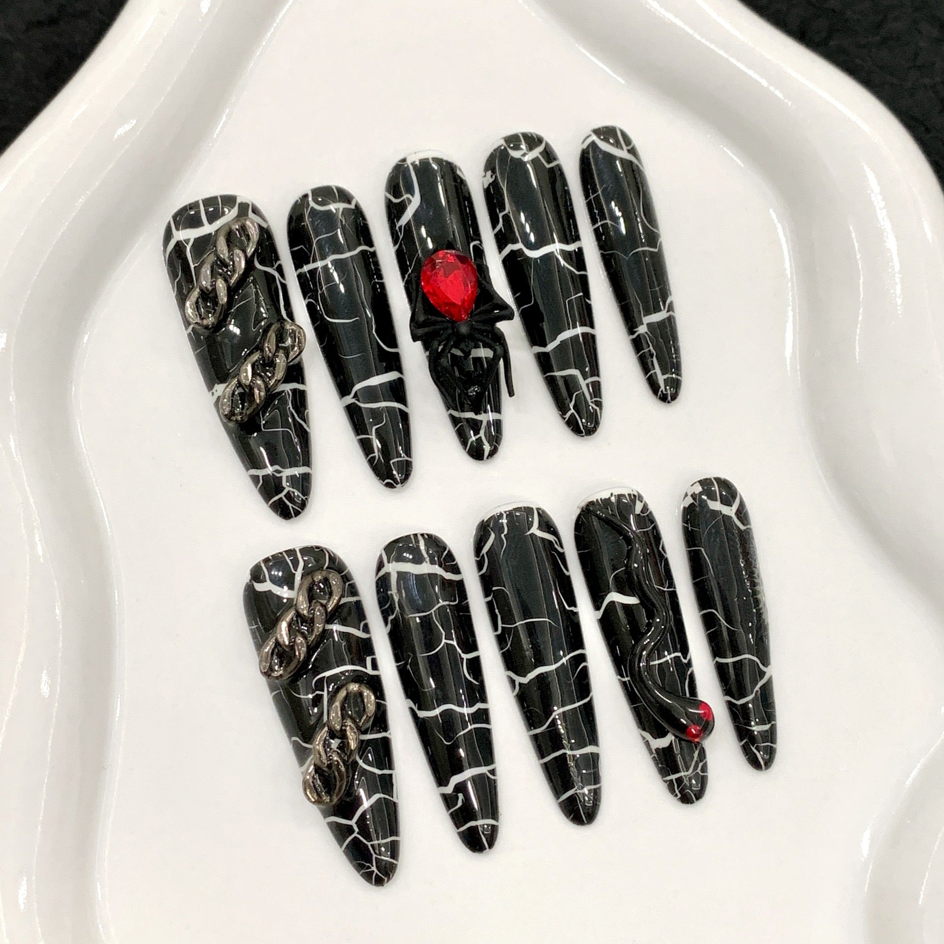 Poisonous Spicy Diablo  Cool Sa Spice Girls Hand Wear Nail Advanced Sense Nail Art | 365nails