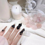 handmade nails, checkerboard bear love-worn nail art can be disassembled and reused | 365nails