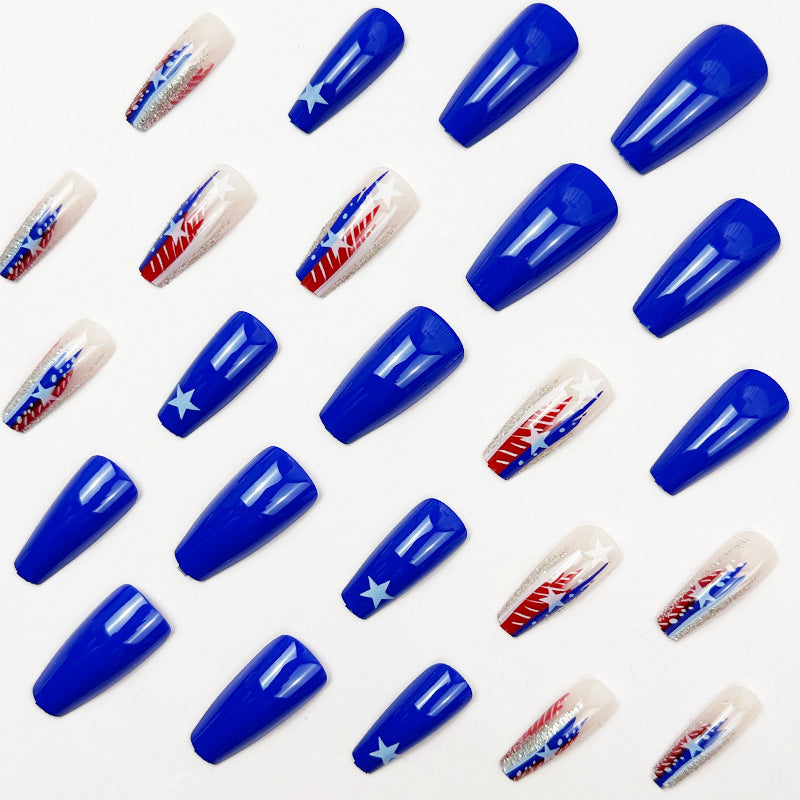 365nails: "Mix & Match Gingham" – Mix & Match Plaid Star Printed Oval Nails