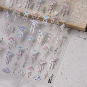 365nails: 우아한 태슬 부채 – 네일 아트 스티커
