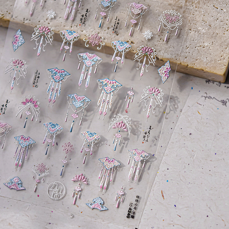 365nails: 우아한 태슬 부채 – 네일 아트 스티커