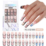 Press on nails fake nail patch extension nail Spice Girl medium rectangle removable 24 pieces with drill manicure