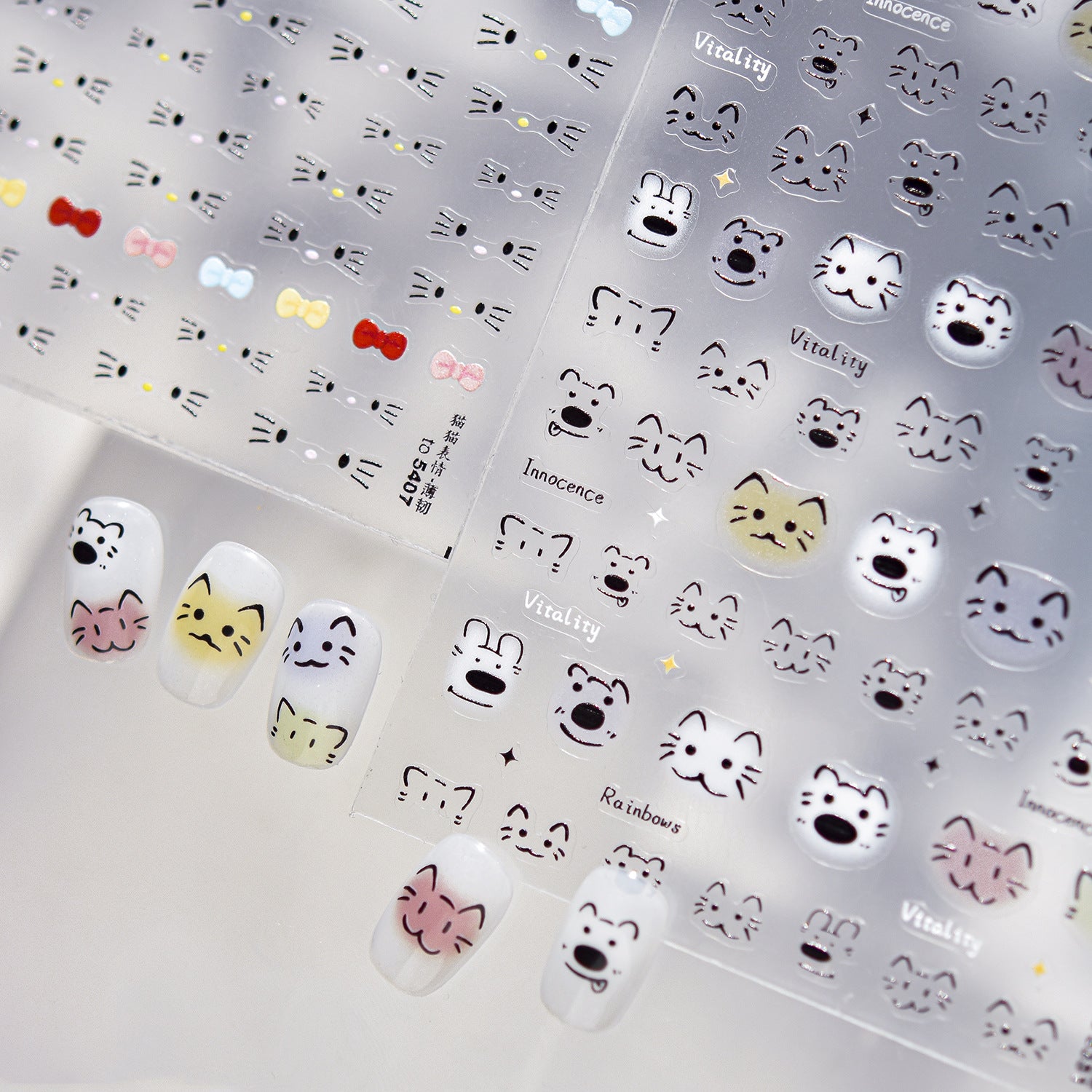 365nails: "cute cat face doodle" – Nail Art Stickers