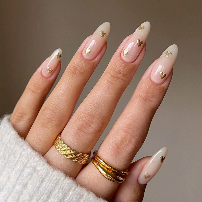 簡約法式裸色愛心可拆卸甲片｜365nails