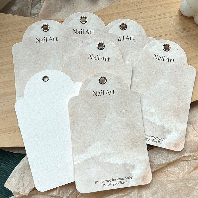 Vanilla Paper Nail Display Card for Press-On Nails – Minimalist Neutral Packaging