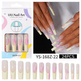 Long press on nails, French versatile patch nail art removable prefabricated fake nail press on nails piece