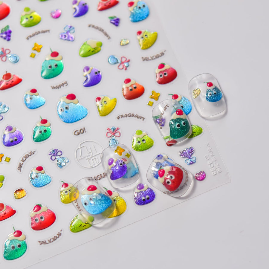 365nails: 컬러풀 슬라임 몬스터 – 네일 아트 스티커