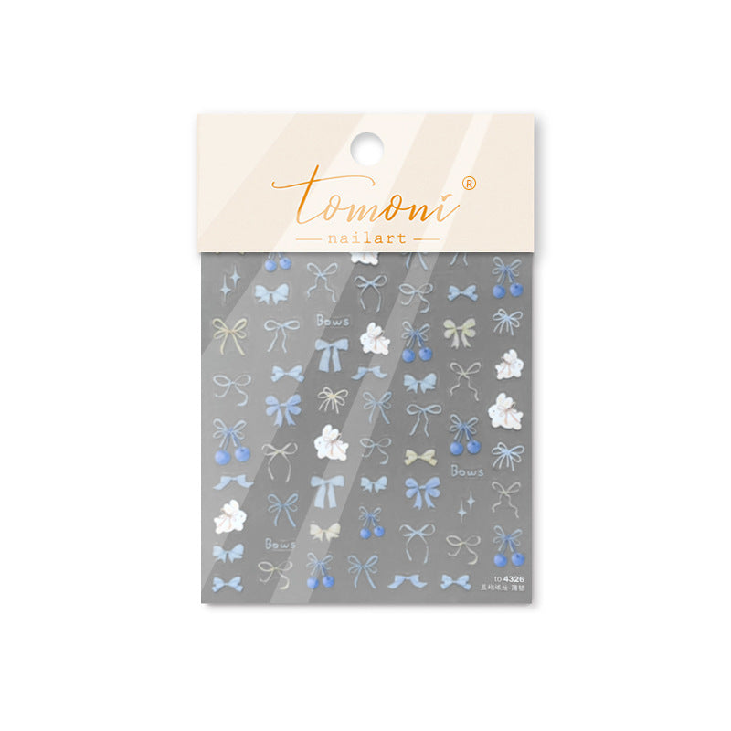 Pink Bow & Cherry: "Cherry Blossom" – 3D Nail Sticker