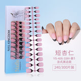 Nail Tips New  French press on nails 240 pieces boxed fake nail manicure work in progress matte full sticker French nail piece