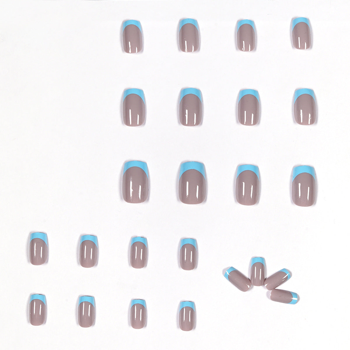 Premium Blue Grey Jelly Press on  Finished Fake Nail   Nail  Waterproof Removable Nail ｜365nails