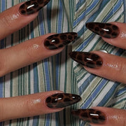 Lefan cross-border hot-selling leopard print tortoiseshell wearing nail nail piece European and American foreign trade almond nail wearing nail piece