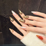 Neutral Animal Print Gradient Press On Nail Set Medium