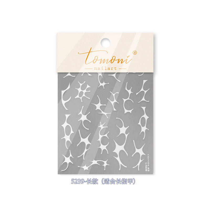 Angel Wings & Crown: "Iridescent Pearl" – 3D Nail Sticker