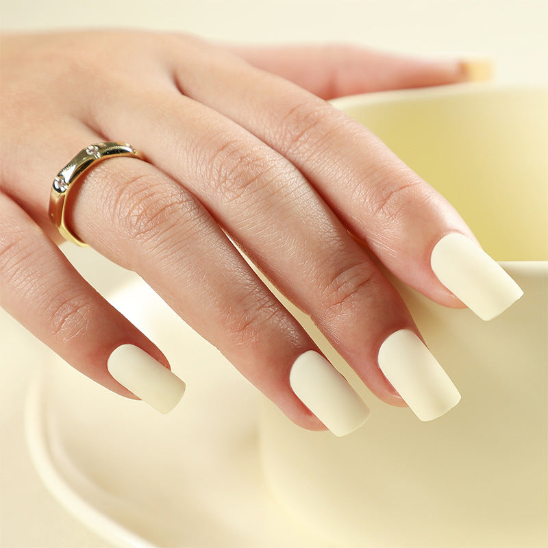 穿戴甲批發｜純色霧面長方形成品穿戴甲片｜365nails