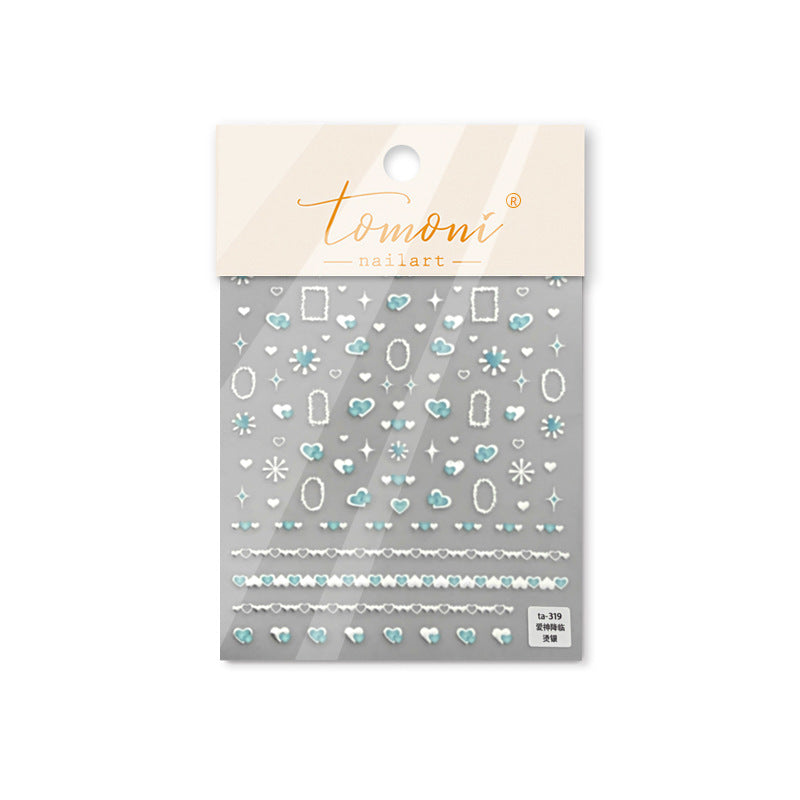 Black Pink Shell Nail Stickers – 5D Embossed Edgy Glam Set
