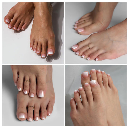 Nail Tips press on nails toenail gradual change wear foot nail patch spray oil prefabricated manicure 120 pieces fake nail piece