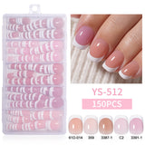 Nail Tips French press on nails  Short Almond Short Square Versatile Removable Patch Nail Art 150 Boxed Fake Nails