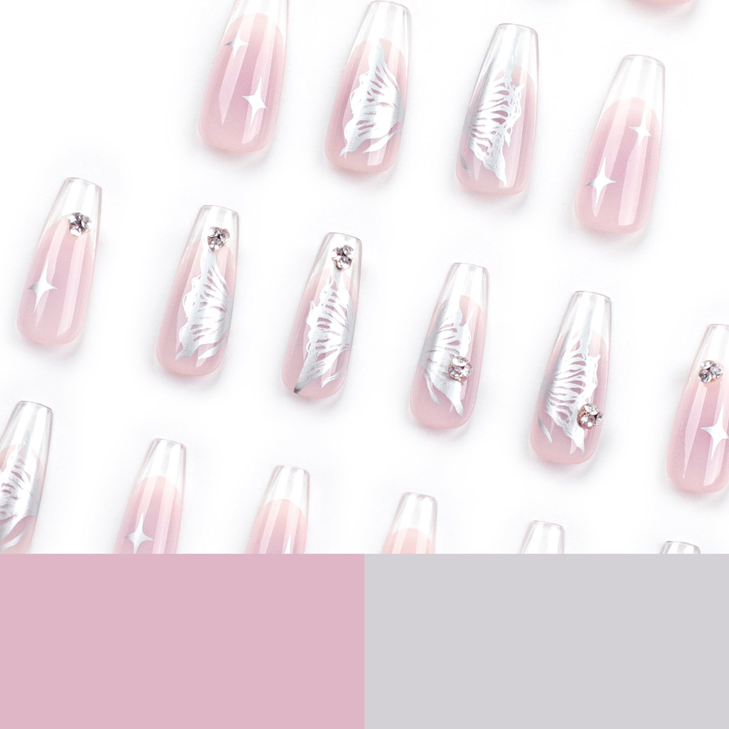 Internet celebrities wear nail pads Finished ins Wind Premium Butterfly Diamond  Patch Removable Nail Pads｜365nails