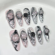 Lunar Chrome Series Press-On Nails