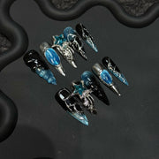 365nails：「賽博女神」— 3D金屬手工製超長款尖形穿戴甲