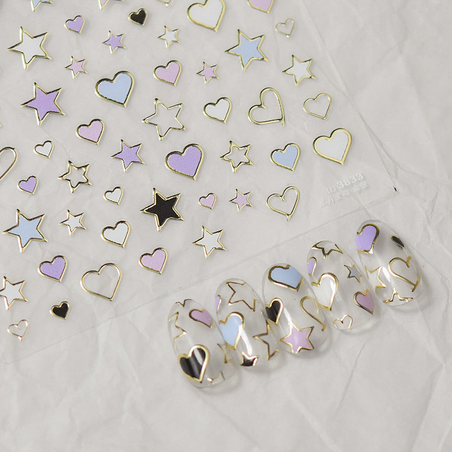 365nails：「全息星星與愛心」— Y2K風美甲貼紙