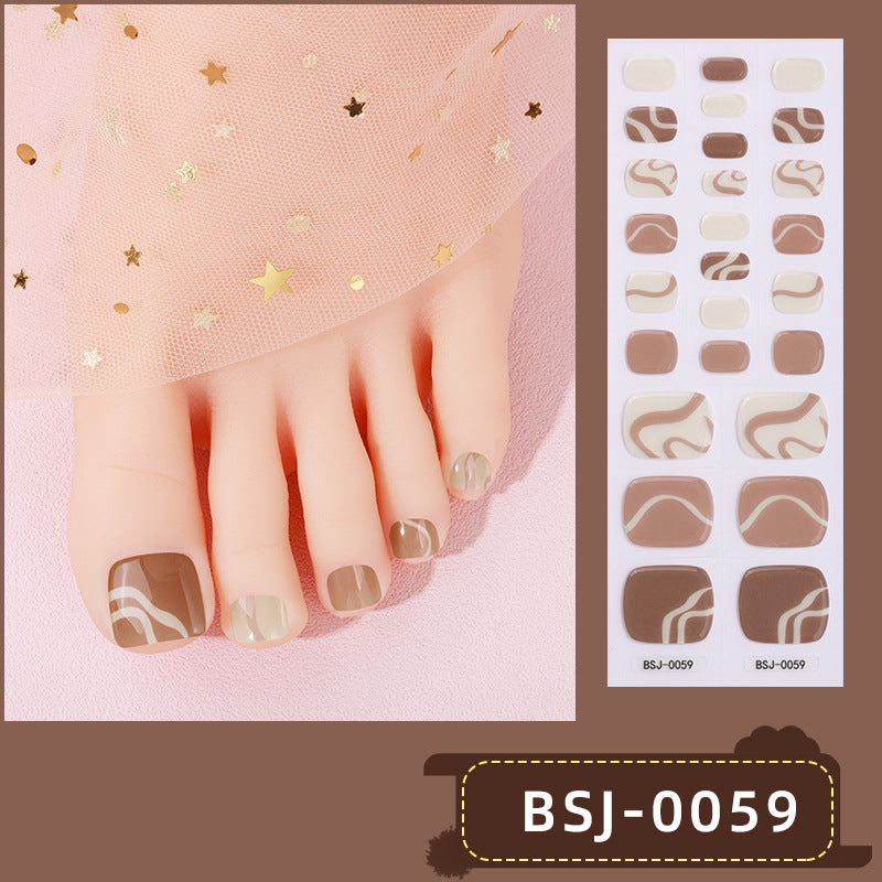 Semi-Cured Gel Nail Strips Toe Nails Four-Point Star Glossy Set (MOQ=3)
