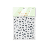 Embossed Bow Nail Stickers – Red & Metallic Pearl Set