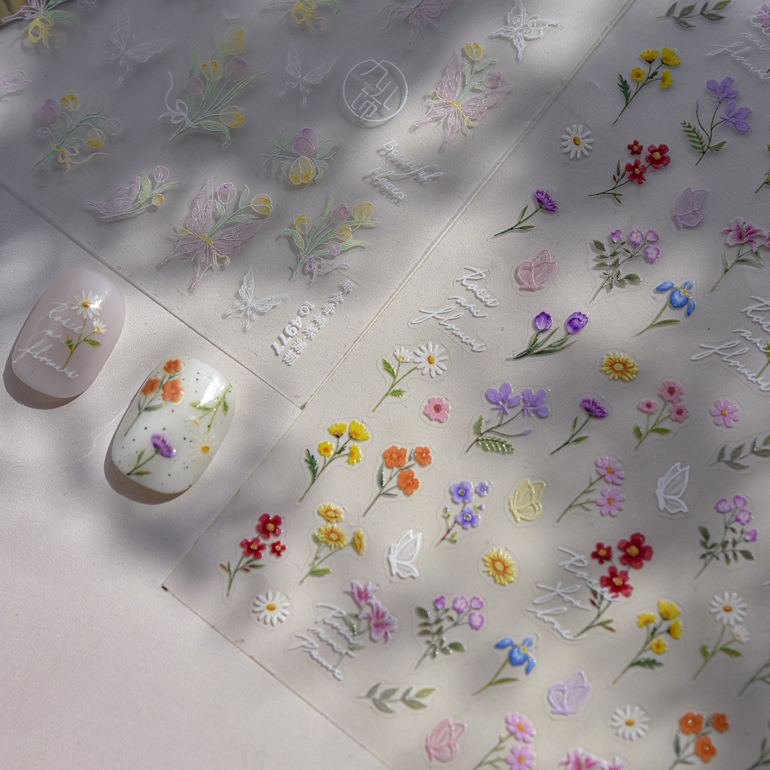 野花草甸 — 混合花卉 3D 立體甲貼