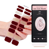 Semi-Cured Gel Nail Strips Sparkle Diagonal Cat Eye Glossy Design (MOQ=3)