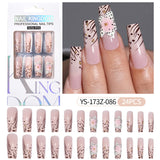 Press on nails fake nail patch extension nail Spice Girl medium rectangle removable 24 pieces with drill manicure