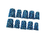 Deep Blue Crystal Nails with Full Sparkle Finish