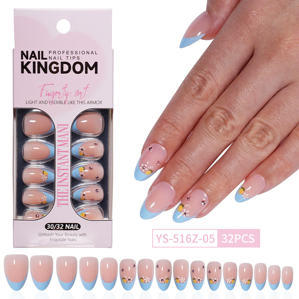 "Spring Daisy French" - Floral 32Pcs Press-On Nails Set