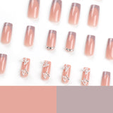 Peça de manicure quadrada média e longa Peça de unha para uso em unhas Arte de unha borboleta Unha falsa Adesivo de unha Peça de unha para uso em unhas｜365nails